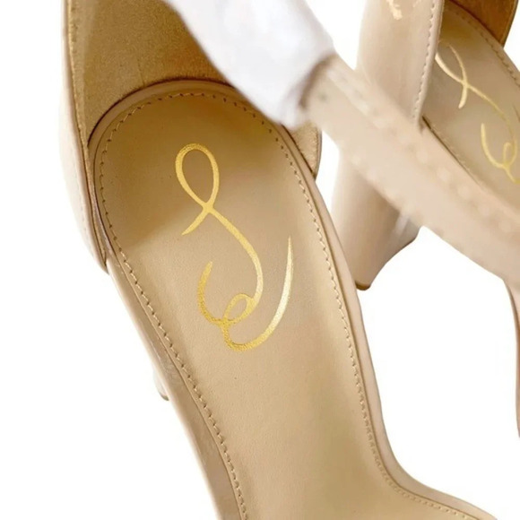 Sam Edelman Yaro Ankle Strap Sandal Beige Patent Ankle Strap Size 10 WIDE NWT - Picture 6 of 12